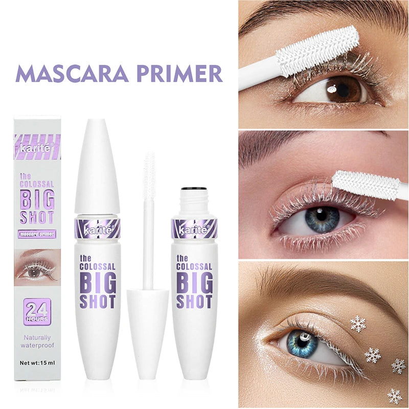 Long and Curling White Mascara, Waterproof and Sweat-Proof Colored Eyelashes, No Clumps, Not Easy to Smudge, Not Easy to Dirty