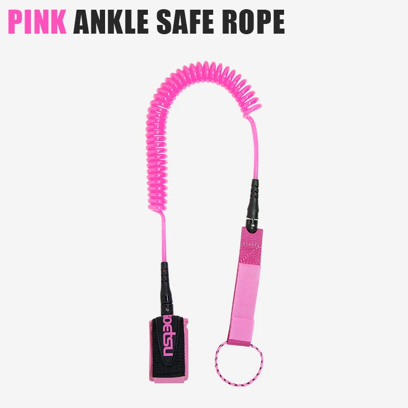 KOETSU Colorful Surfboard Accessories Foot Rope Safety Leash 7mm Adjustable TPU Material Rope for Stand Up Paddle Board