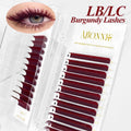 LC LB Burgundy Lashes Wine Red Classic Eyelashes Colored Foxy Eyelash Extensions Individual Eyelash Abonnie Lashes Extensions