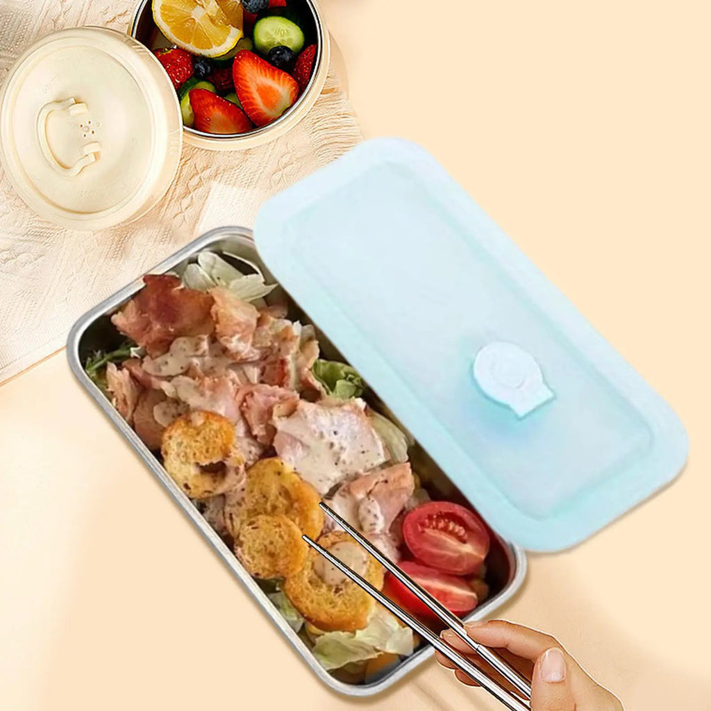 Bento Lunch Box 2-Tier Food Storage Container Reusable Snack Pack case  with Lid Lunch box for Summer Beach Sports