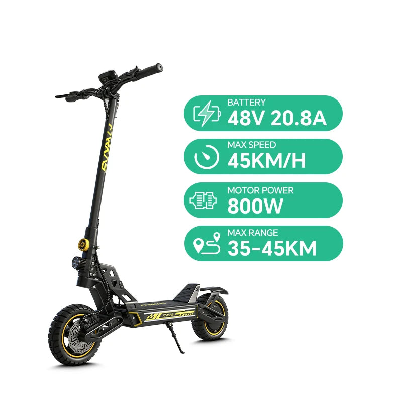 Mankeel MX16 Electric Scooter 48V 20.8Ah 45km/h Max Speed Foldable Escooter 10 Inch Tubeless Tire 800W Kick Scooter