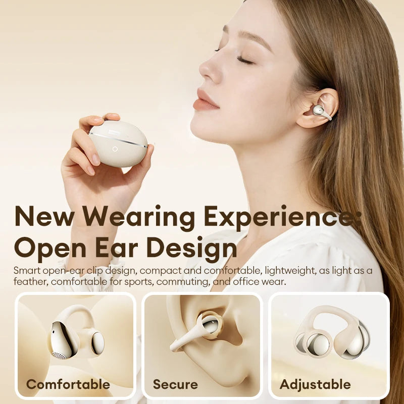 NEW Lenovo RS110 OWS Open-Ear Wireless Earbuds Clip On BT 6.0 Headphones Gaming Music Earphones IPX4 ENC Call Noise Cancellation
