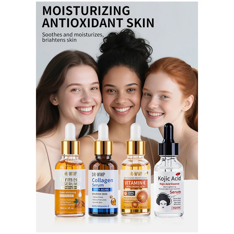Korean Facial Serum With Collagen, Vitamin C & Kojic Acid Face Serum Lifting, Firming , Moisturizing, Soothing, Evens Skin Tone