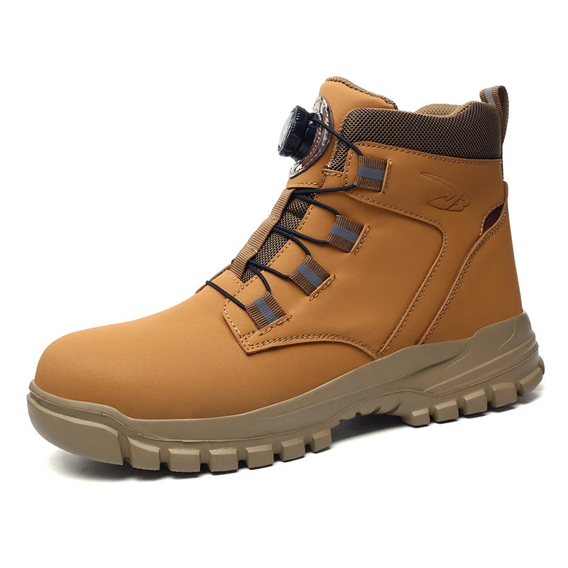 Size 47 48 Winter Work Safety Boots Men Steel Toe Work Shoes Rotating Button Waterproof Protective Men Safety Shoes Footwear