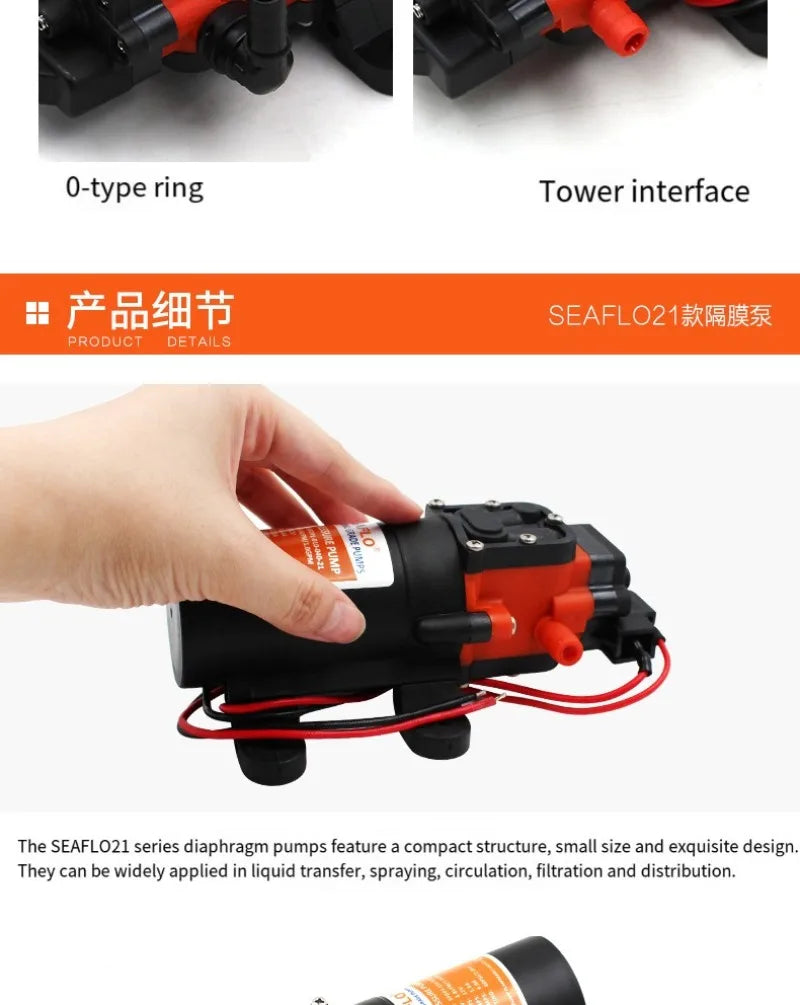 12V 24V DC Diaphragm Water Pump Self Priming Automatic Pressure Pump RV Caravan Boat Yacht Marine Battery Powered Water Transfer