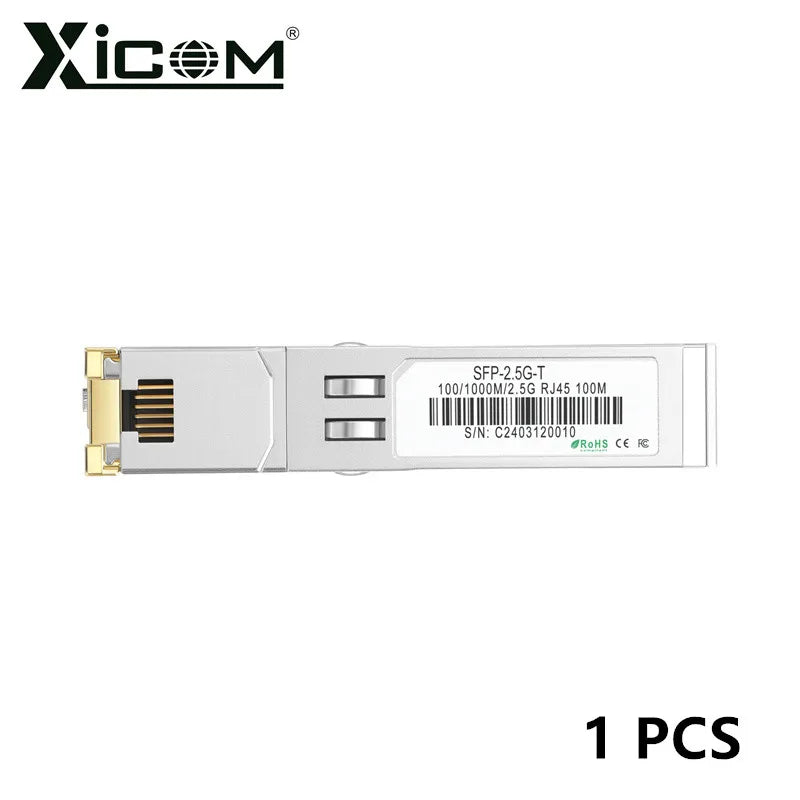 Xicom SFP Copper Module 2.5G RJ45 Port 100M Fiber SFP Transceiver Module Optical Ethernet Switch Compatible Cisco/Mikrotik