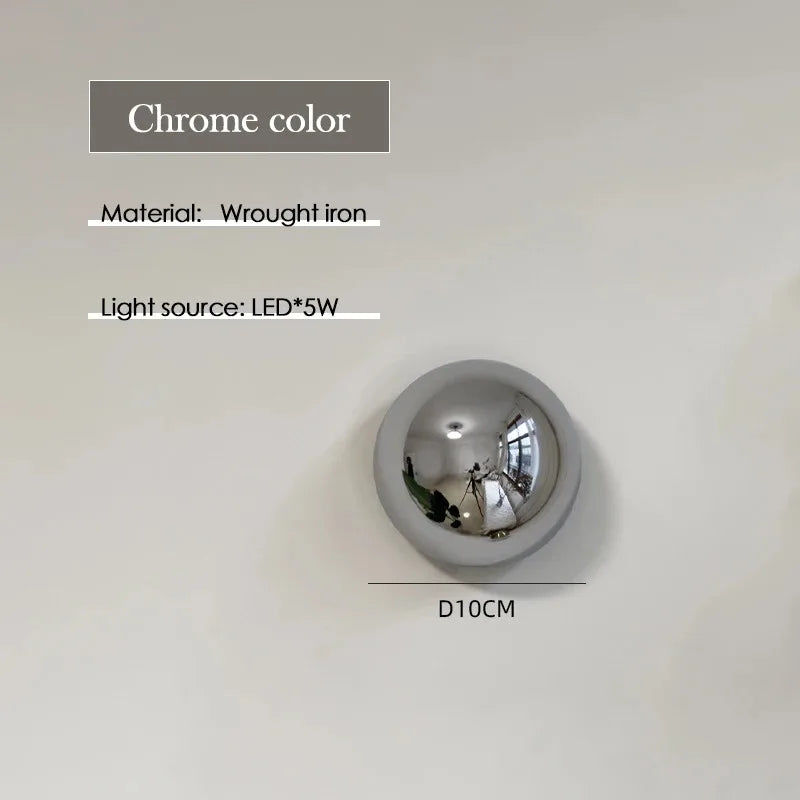 Medieval Bauhaus Chrome Wall Lamps Plated Semicircular Mushroom Lamp Danish Designer Living RoomBedroom Bedside Wall Lights