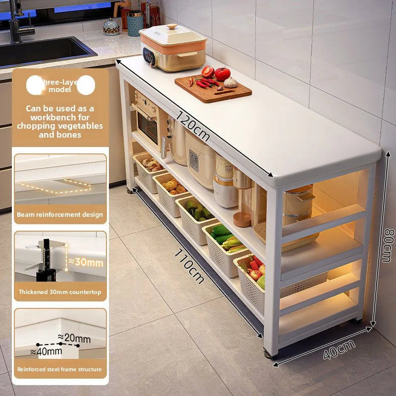 Kitchen Storage Shelf Metal Frame Organizer Stand for Microwave Oven Pantry Furniture for Home Dining Room Restaurant