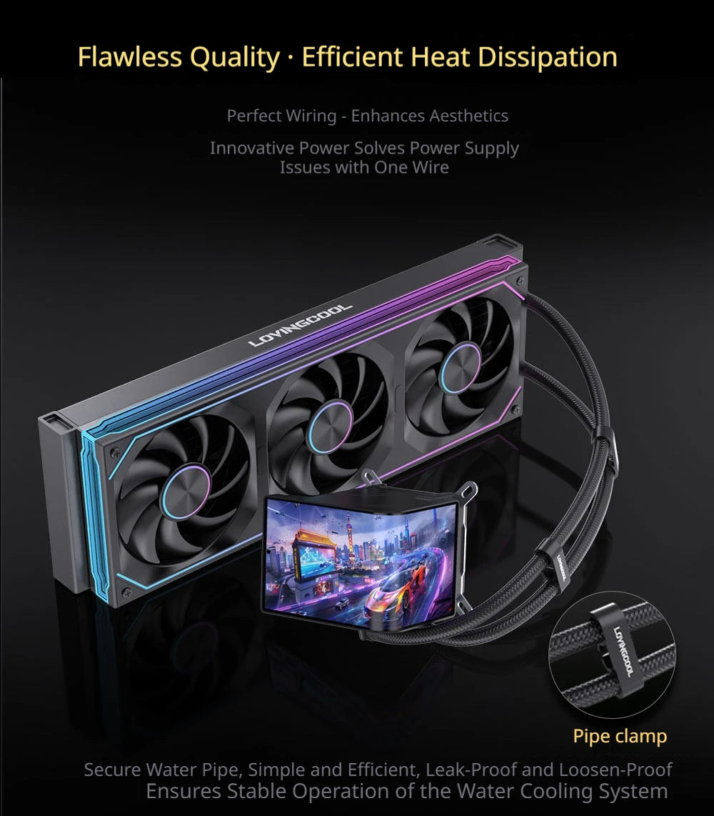 LOVINGCOOL SC70 360 ARGB CPU Liquid Cooler Radiator 6.67-Inch Naked-Eye 3D Super Large Frameless Curved Screen Water Cooler