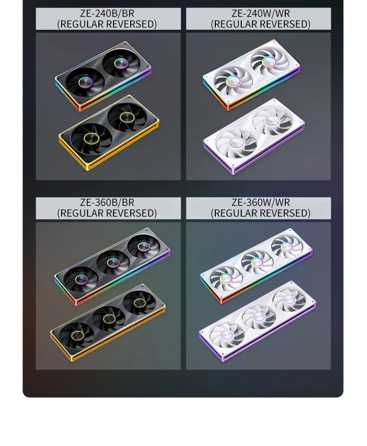 JONSBO ZE-120/240/360 120mm ARGB Case Fan, Infinity Mirror RGB, PWM Fan, MB Sync, Aluminum CD Pattern Hub Badge