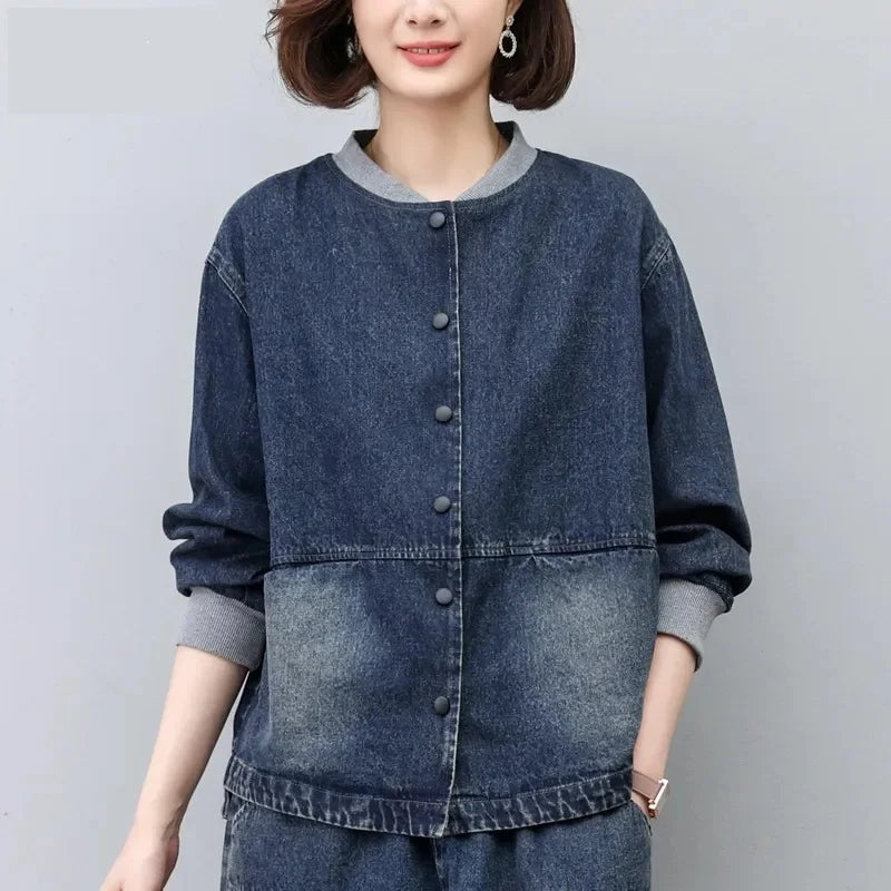 Retro Denim Coat For women Short style Spring autumn Thin 2026 New Loose Cowboy Baseball Jackets Women's Casual Tops Clothes