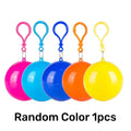 Portable Disposable Raincoat Keychain Compression Ball Pocket Outdoor Travel Adult Hangable Poncho Camping Gear
