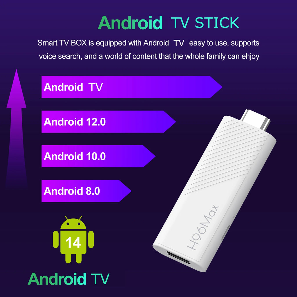 4PCS 2PCS 1PC H96 Max H313TS Android TV Stick Allwinner H313 Quad Core 4K Video Wifi6 BT Voice Assistant Smart TV Box