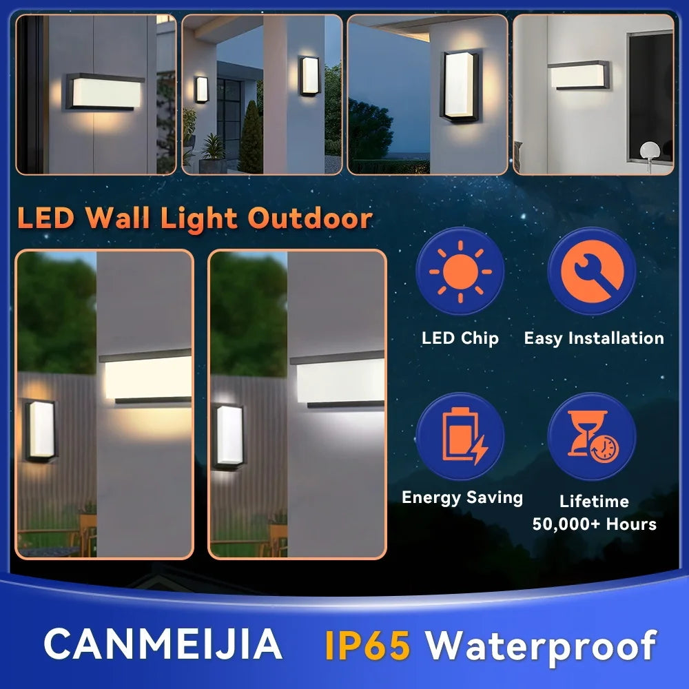 LED Wall Light Outdoor Waterproof IP65 Energy Saving Light Indoor For Garden Corridor Balcony Decor Wall Lamp