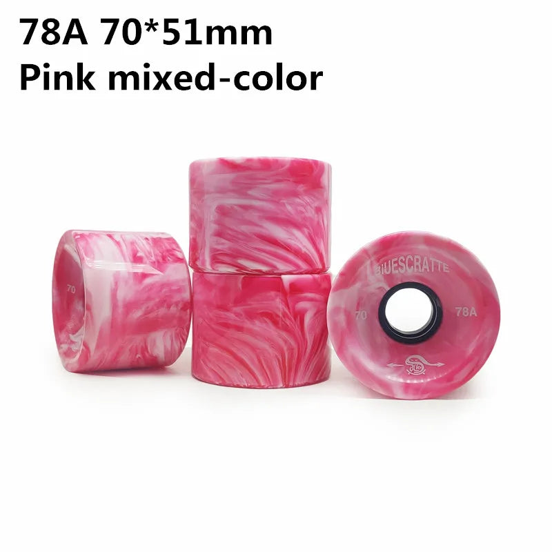 4pcs 70mm 51mm 80 duro Longboard Wheel for 70mm Skateboard Tire 80A Durable Elastic PU Ruedas for Road Street Skate Board Rodas