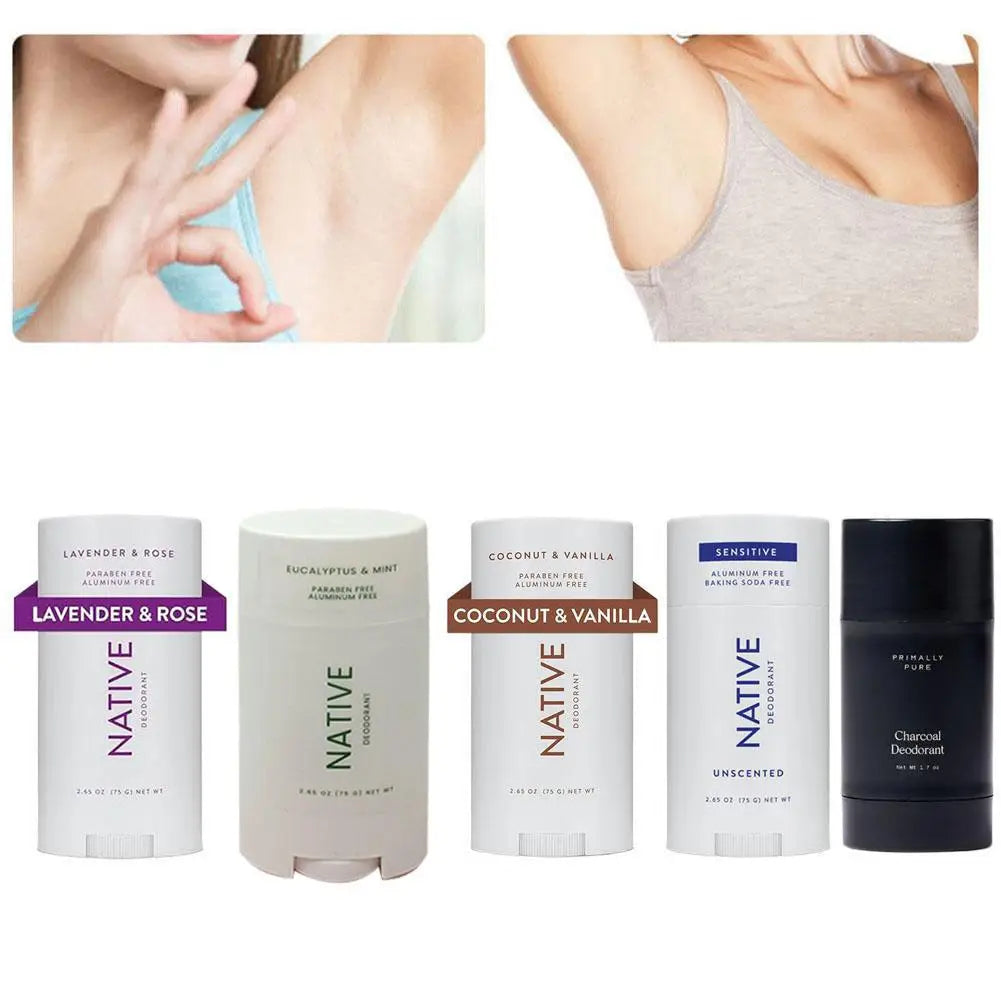 75g NATIVE Original Coconut Vanilla Deodorant Eucalyptus Mint Lavender Rose Sensitive Healthy Body Antiperspirant Cream Stick