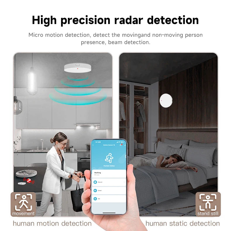 Tuya WiFi 3.0 24GHz MmWave Human Presence Detector Luminance Static Motion Sensor Smart Life Home Security Automation Alarm