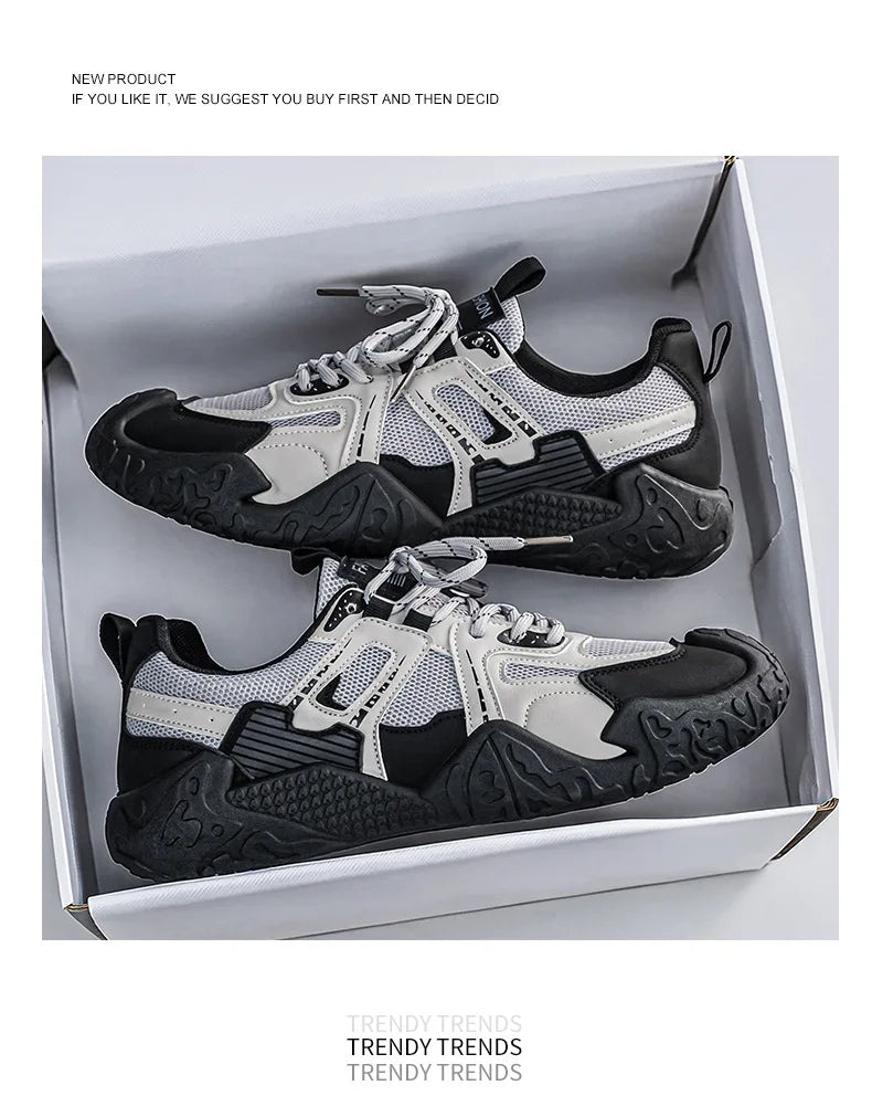 Men's 2026 Summer New Breathable Hiking Sneakers Anti-Slip Wear-Resistant Outdoor Casual Daily Streetwear Footwear in 3 Colors