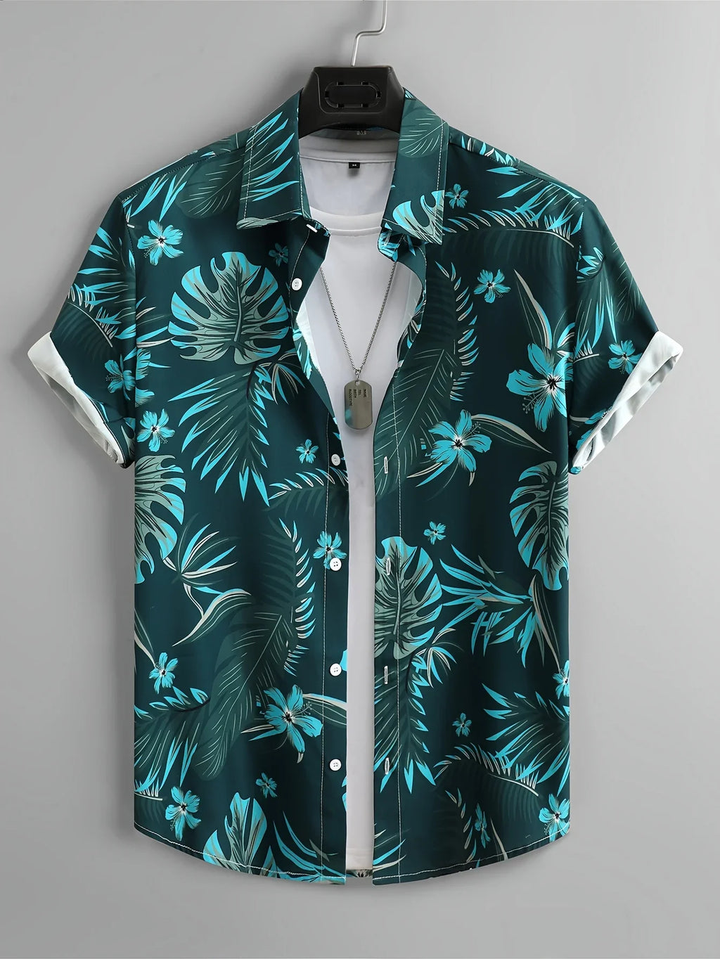Multi Styles Full Print White Flamingo Hibiscus Hawaiian Shirt Men Retro Short Sleeve Resort Photo Camisa Hombre