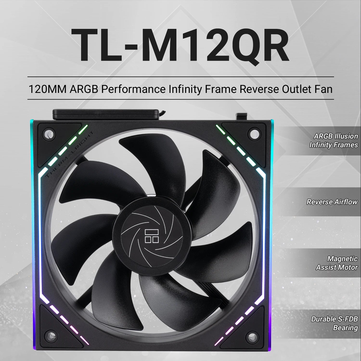 Thermalright TL-M12Q X3 120mm PC Case Cooling Fans, Daisy-Chain | 2000RPM | High Airflow | ARGB | Dual Infinity Mirrors Lighting