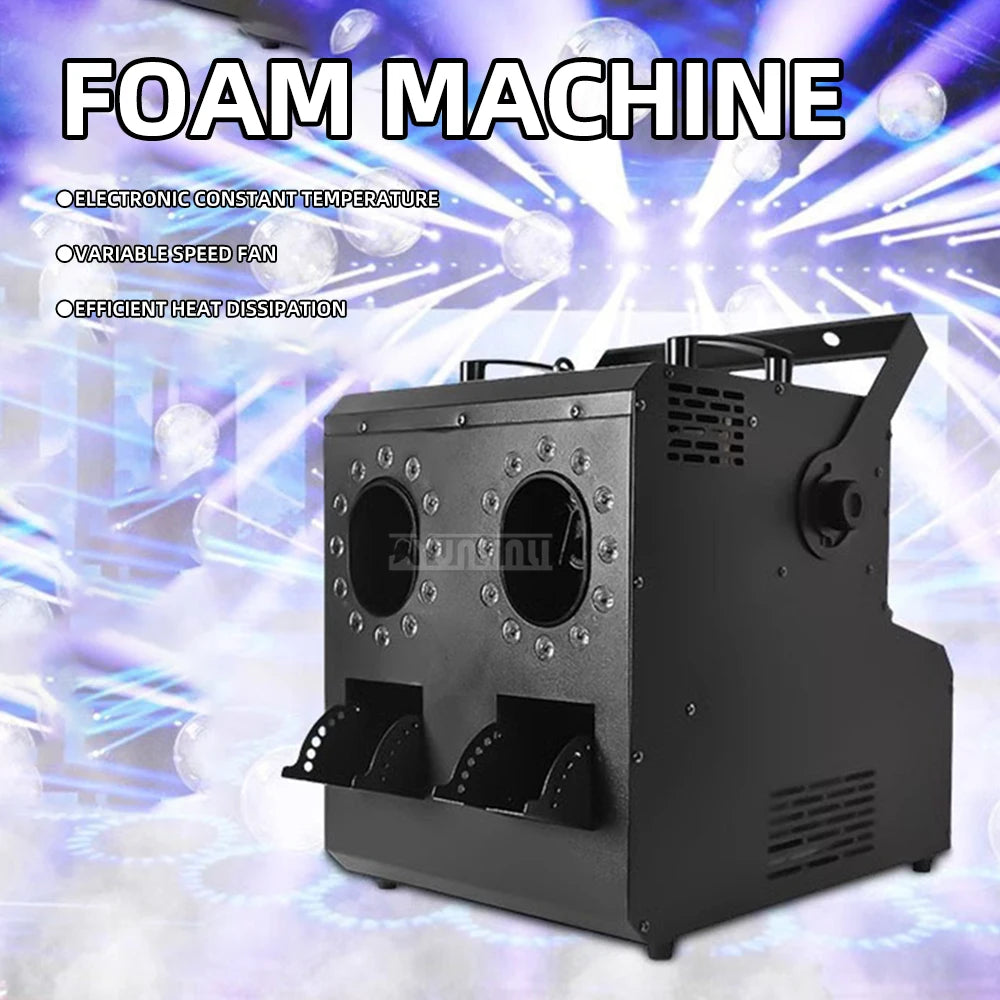 Dual Nozzle LED Smoke Bubble Machine, Stage Effect for Wedding Party, Stage Prop with Fog Bubble Blower