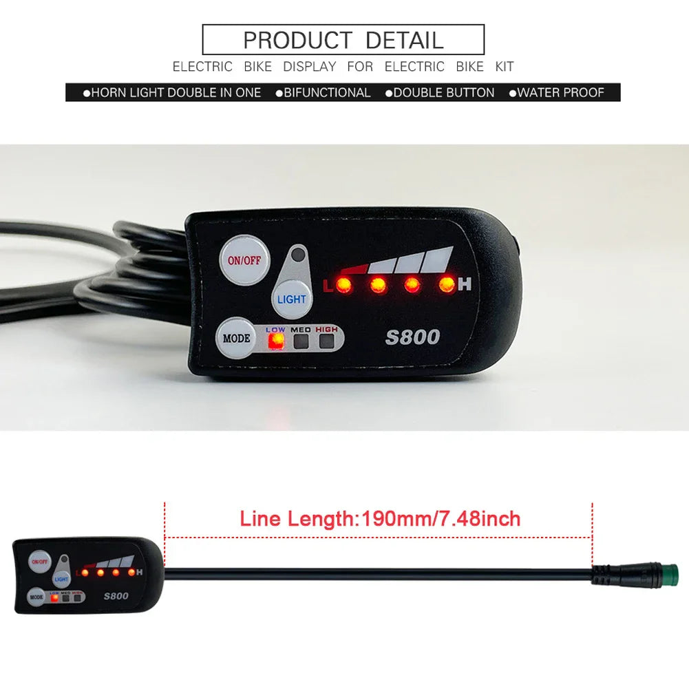 250W-750W Brushless For Electric Bike Controller LCD Panel Scooter EN06 S830 S866 JN Controller 15A 25A WP Plug Square Wave GD06