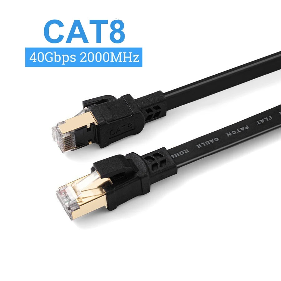 40Gbps Cat8 Ethernet Cable RJ 45 10 15 20 Meter Cat 8 2000MHz High Speed Internet Flat Network Cable 0.5m 5m 3m 2m 1m 10m RJ45