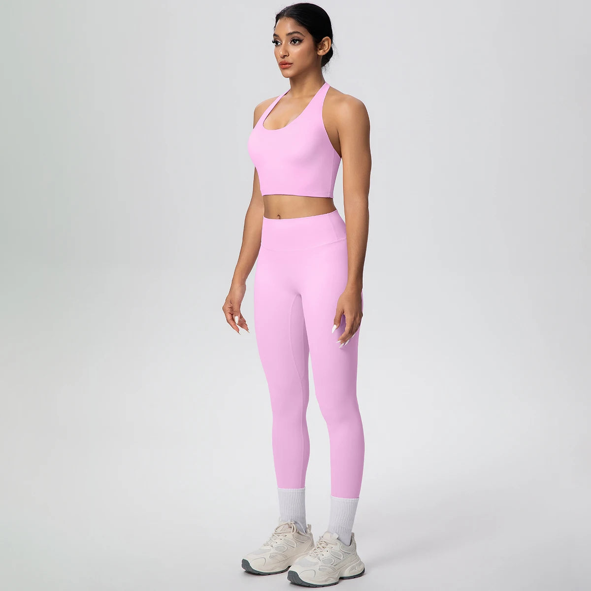 2PCS/set Yoga Set for Woman's Sexy Backless Halter Bra Sports Top Quick Drying Legging Summer Gym Fitness Pants Yoga Set