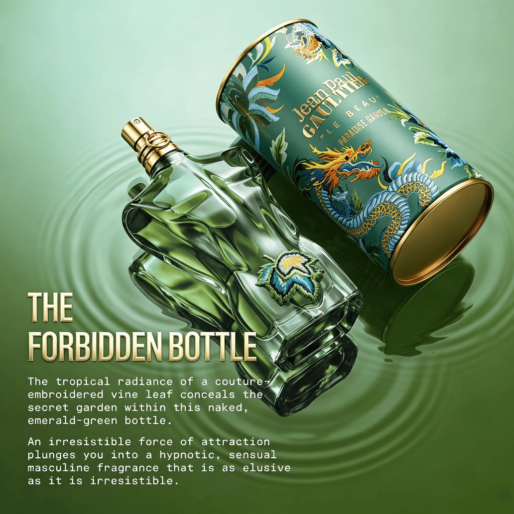 Jean Paul Gaultier Le Beau Paradise Garden Eau De Parfum for Men - Long Lasting Fresh Woody Aquatic Men's Cologne with Coconut Water, Green Fig & Sandalwood - Designer Fragrance Spray 125ml