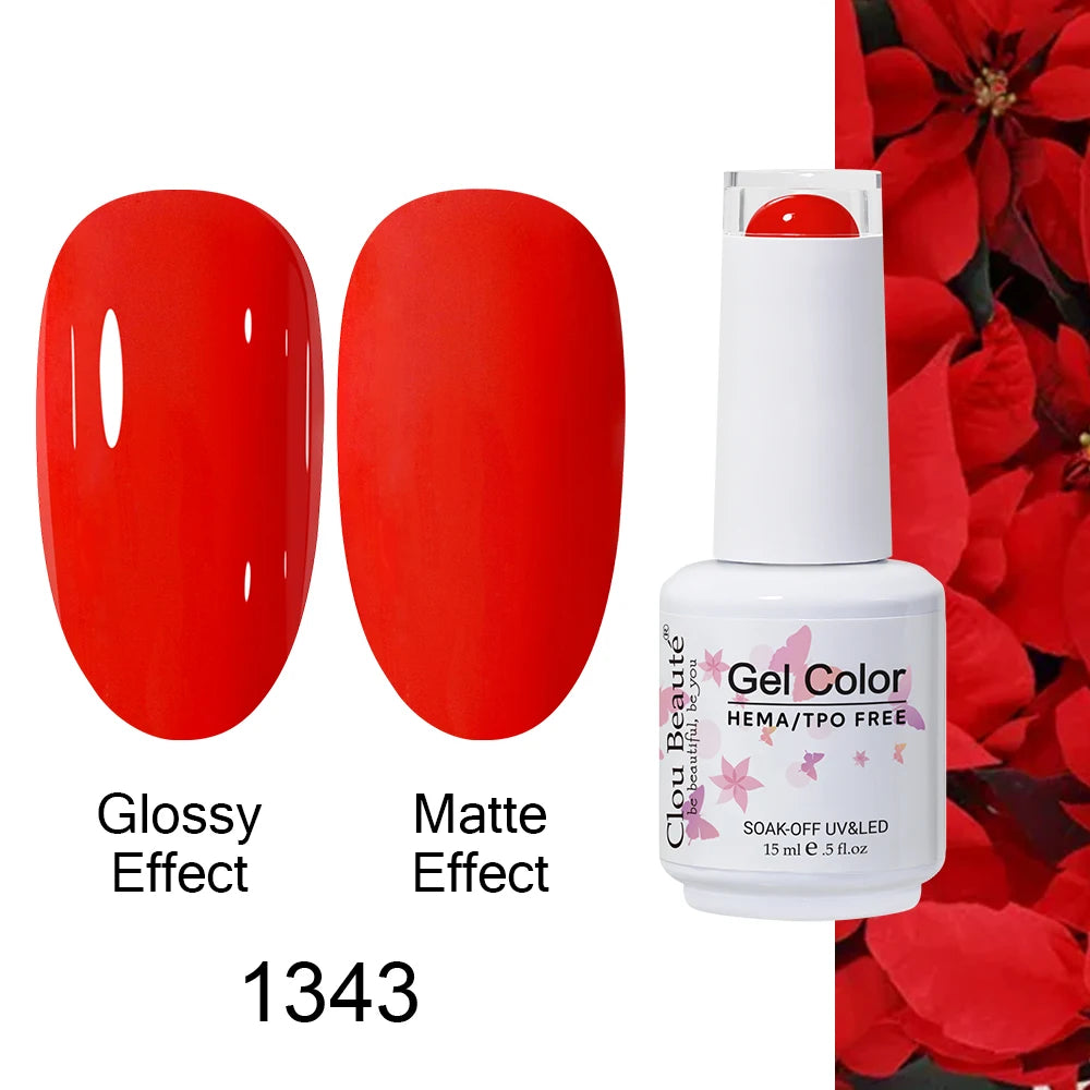 Clou Beaute HEMA TPO FREE Caramel Brown Wine Red Coffee Gel Nail Polish High Pigment Autumn Nail Art Full Coverage UV Varnish