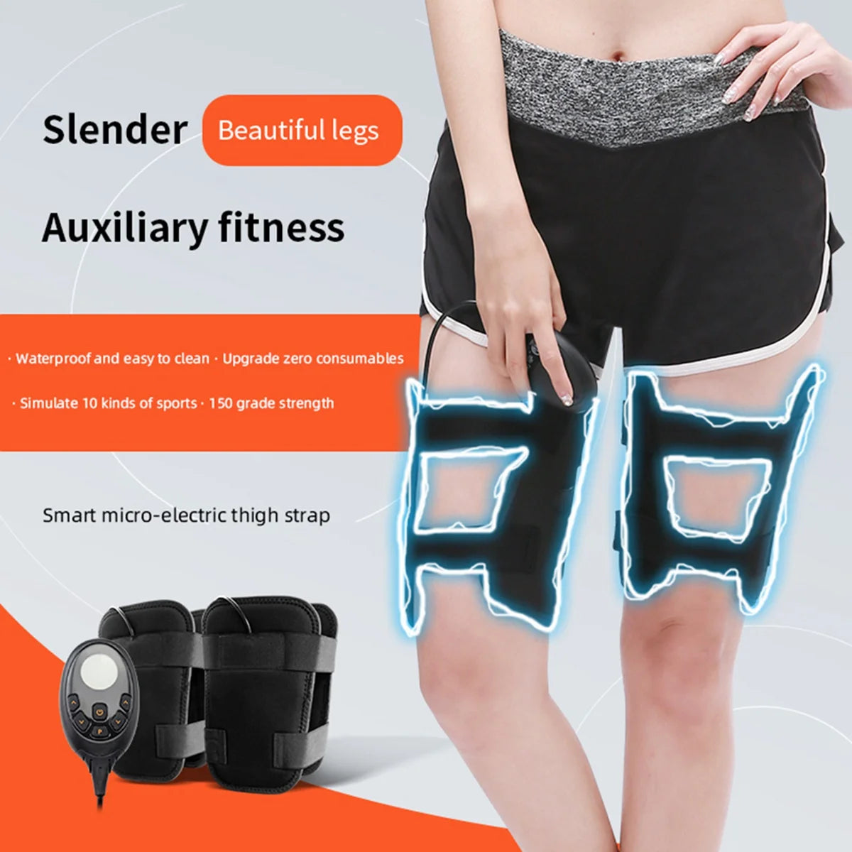 New Upgrade EMS Electric Muscle Stimulator Massager Fitness TENS Anti Cellulite Legs Belts Trainer Slimming Thigh