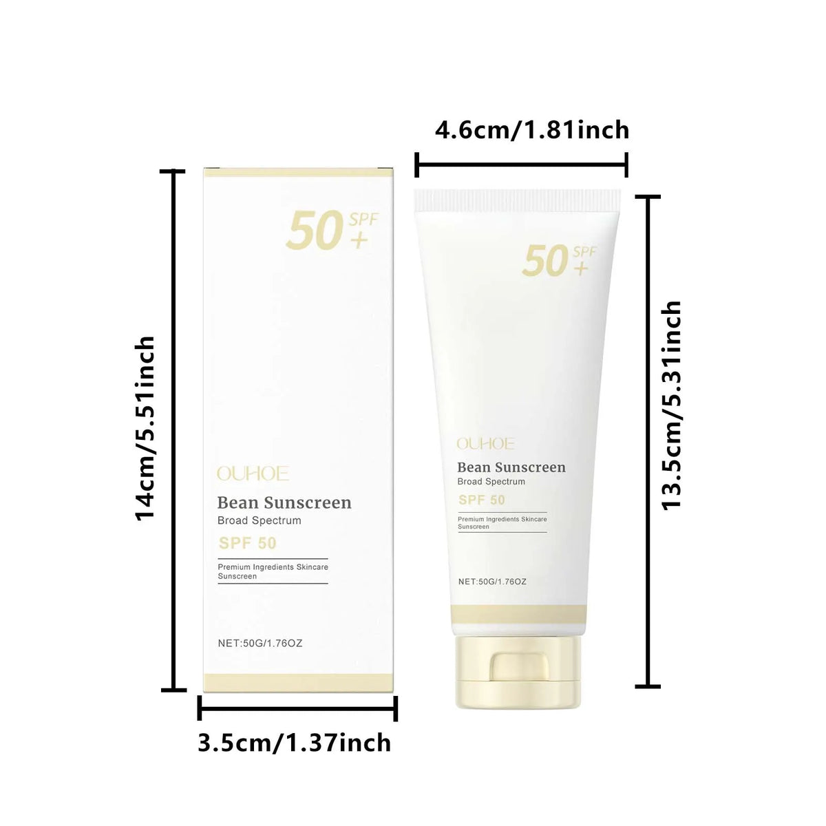 SPF 50+ Mild Moisturizing Sunscreen Soothe Cool Sunblock UVA/UVB Brighten Anti Oxidate Sun Prevent Sunburn Moisturize Sunscreen