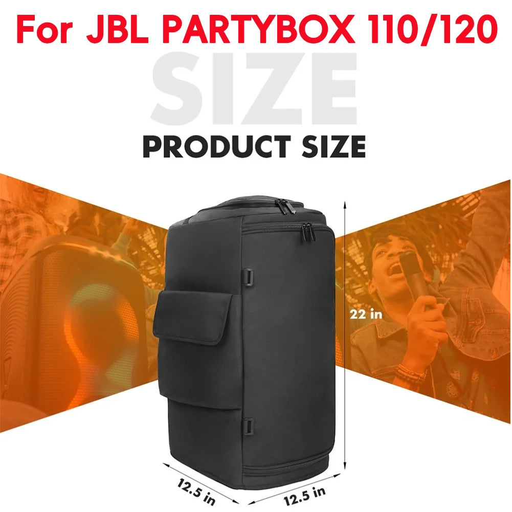 Portable Speaker Dust Case with Mic Pocket For JBL PARTYBOX 520 Speaker Storage Bag Party Speaker Carry Case Double-Sided Cover