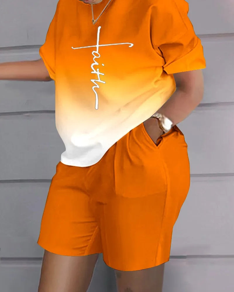 2026New Casual Set Solid Color Printed Shirt Button Long Sleeve Top+Pocket Shorts Set for Women womens matching sets 2 piece set