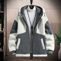 Men's Outdoor Casual Hooded Jacket Men's Autumn and Winter Fashionable Warm and Cold Resistant Full Zipper Loose Jacket Jacket