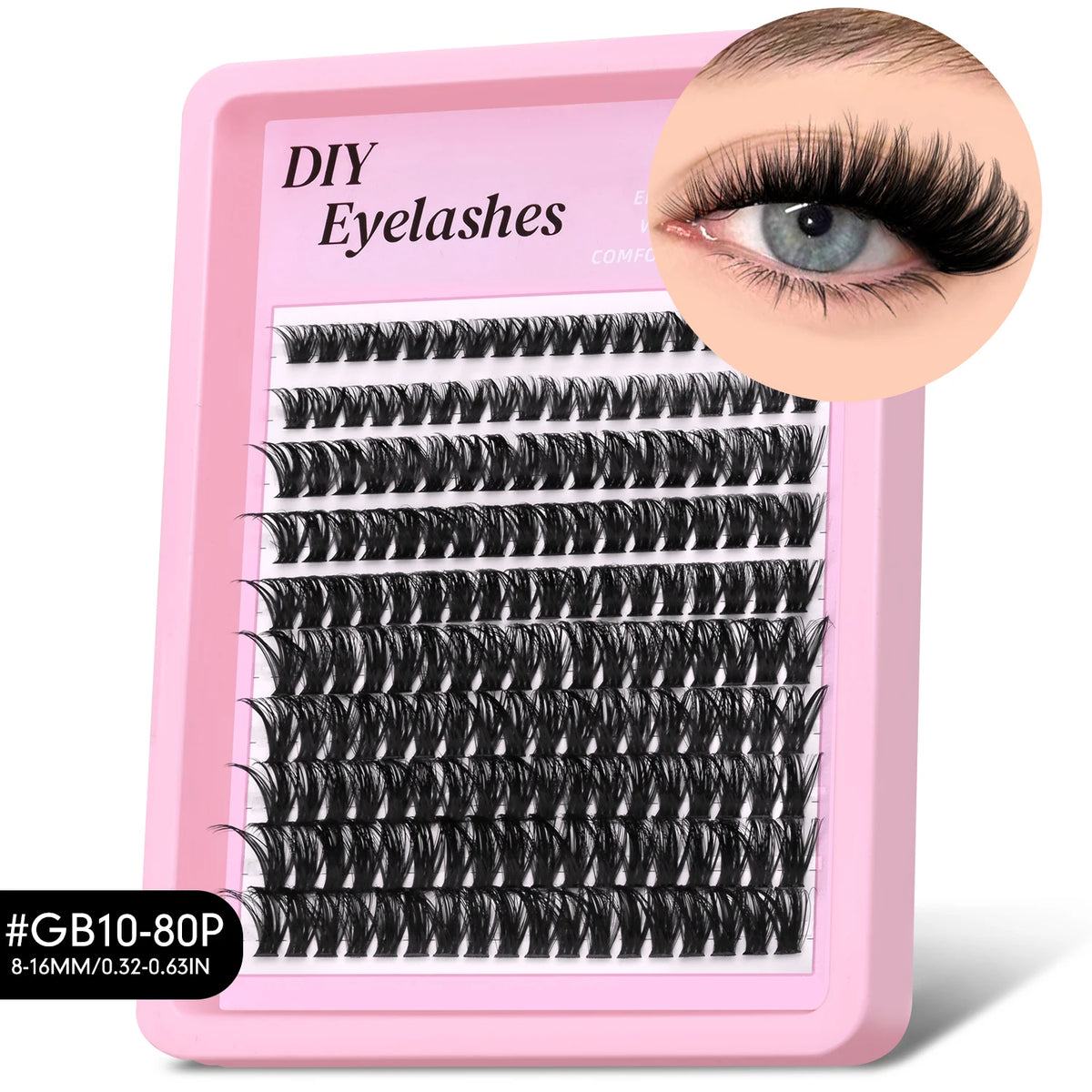GROINNEYA Lashes Clusters Volume Lash Clusters with Spikes Lash Extension Kit Bottom Lashes Wispy Eyelashes DIY Lash Extension