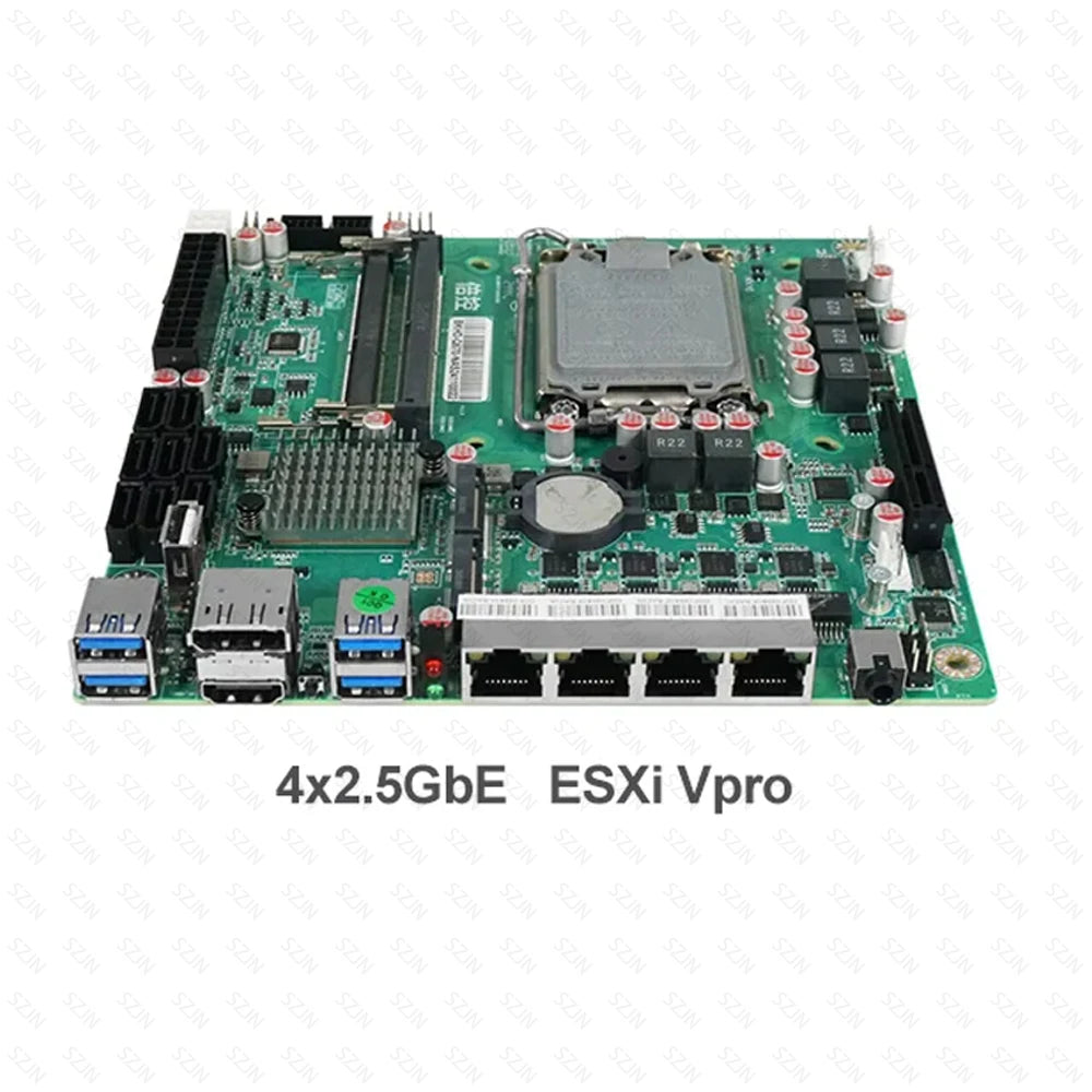 NAS Set Q670 MINI ITX Motherboard CPU Combo vPRO with 12-14th Core DDR5 16-32G 4800MHz Support 2xM.2 NVME 8xSATA3.0 Home Server