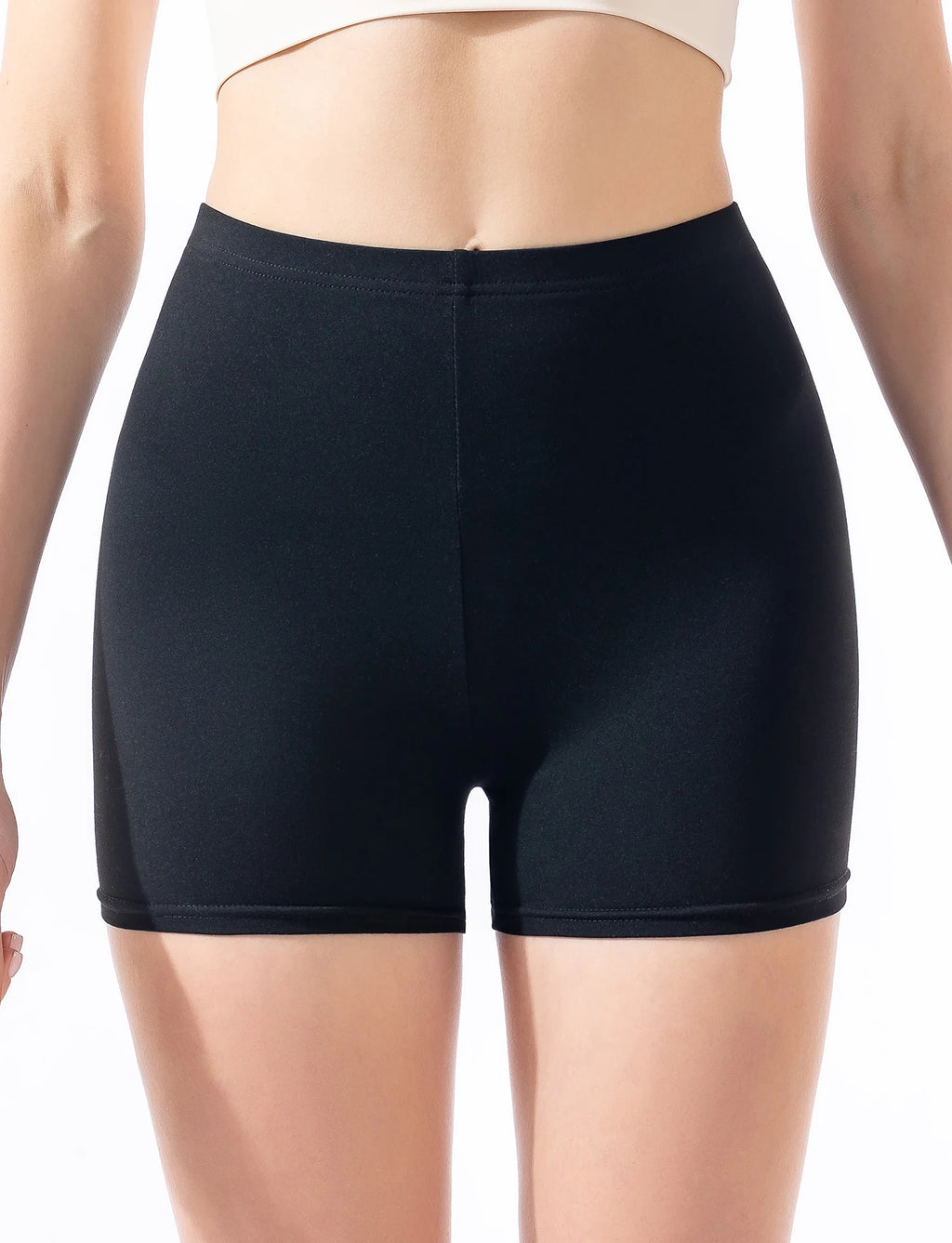 Black base shorts for women to wear as outerwear in summer High-waisted tight elastic and leak-proof wide-leg hot pants