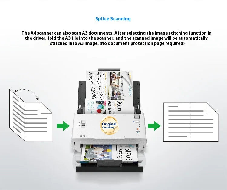 Epso n DS-410 A4 Automatic Document Scanner High-Speed Office Double-Sided Color Scanning with Continuous Paper Feeding in Stock