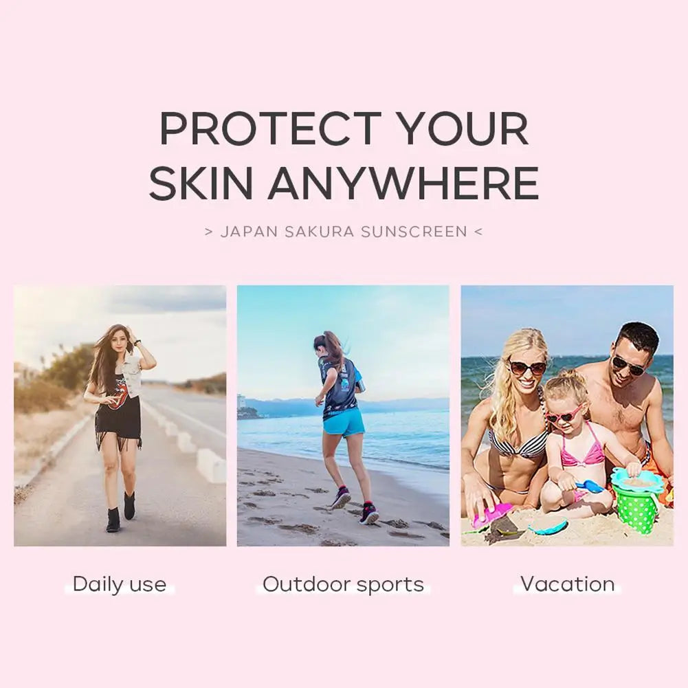 LAIKOU Japan Sakura Sunscreen SPF 50+ Brightening Sunblock Cream Face Body Moisturizing Isolating UV Protector 30g