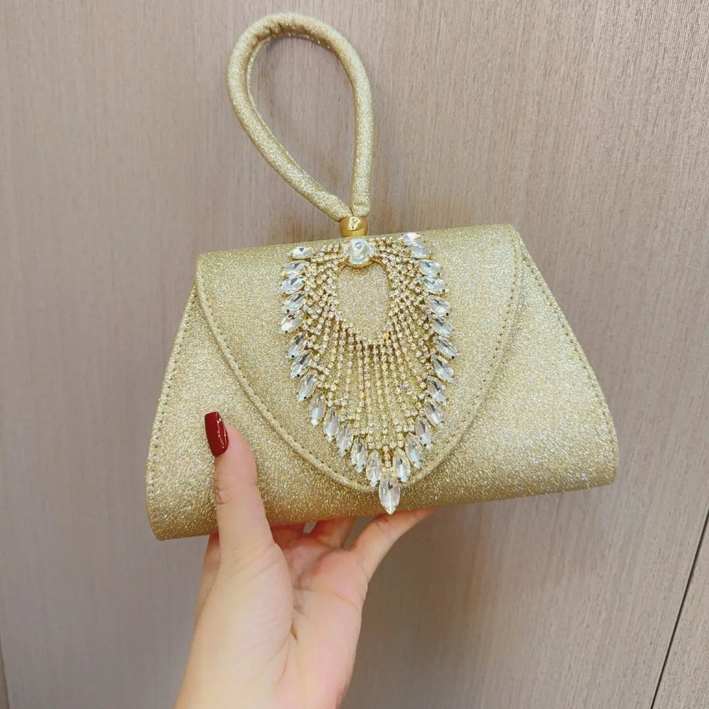 F248 Sweet Memory Diamond Handbag Dinner Party Dolly Bags Wedding Accessories Gold Bag For Women Dress Bags