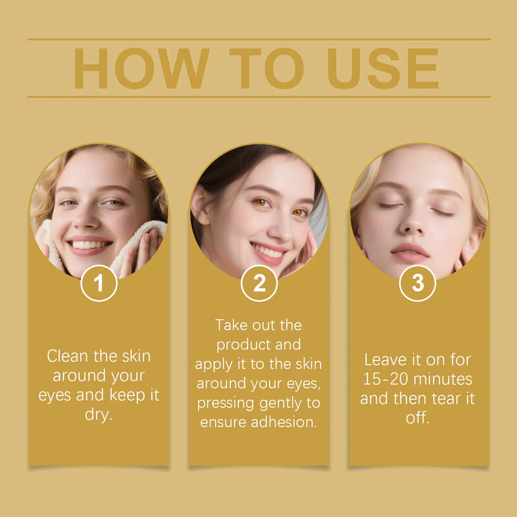 24K Golden Under Eye Mask Patches Hydrolyzed Collagen Moisturizing Firming Anti Dark Circles Eyes Care Eyepatch Beauty Mask
