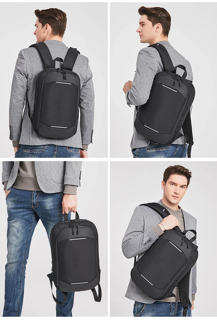 Laptop Backpack Laptop Thin Laptop Bag Unisex 14-Inch Simple Business Backpack Lightweight Casual Expandable School Students Bag