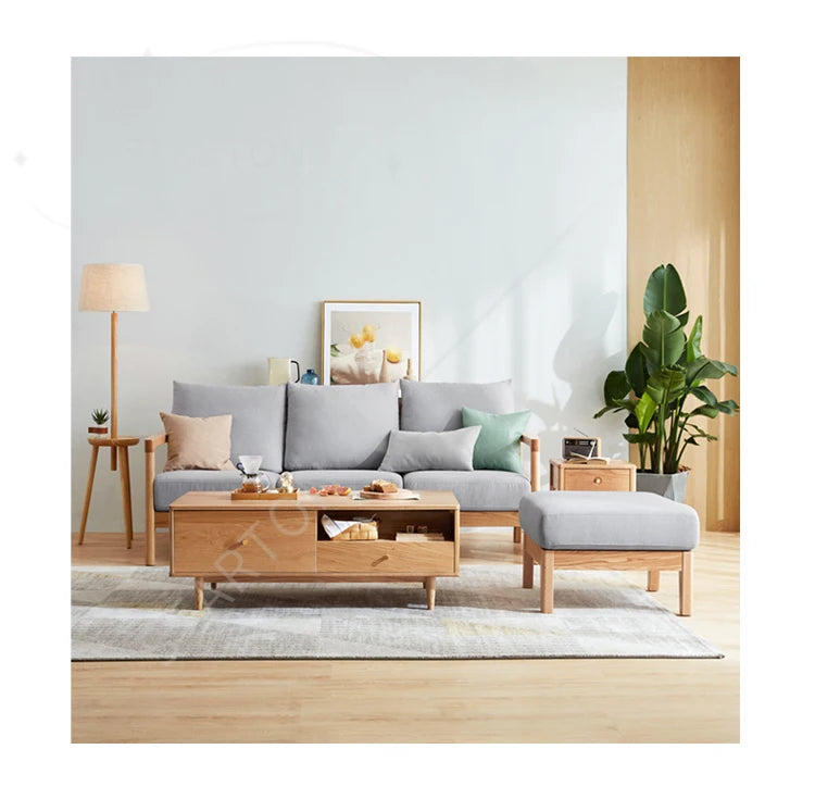 Wooden Sofa with Removable Cover Feature