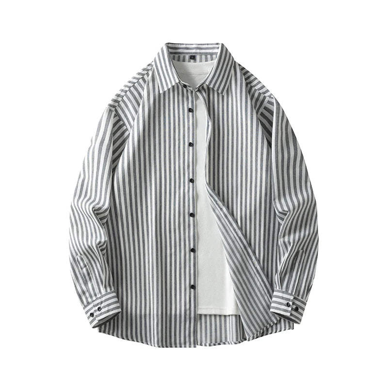 Men Shirt Plaid Flannel Retro Long Sleeve Oversized Loose Cotton Casual Male Youth Design Soft Fall Black Formal Dress Shirt