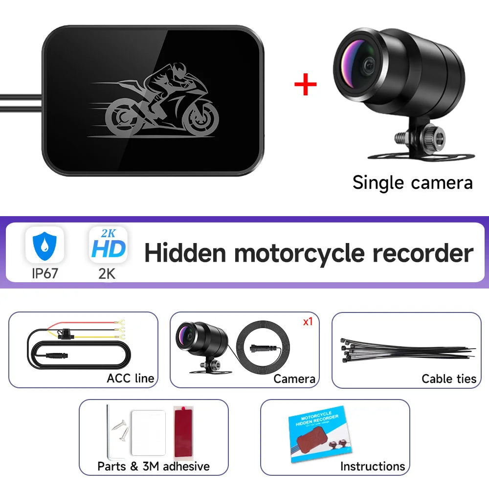 JIUYIN Dual 1080P Motorcycle DVR Full Body Waterproof Moto Camera WiFi Dash Cam Front Rear Driving Video Recorder Black Box