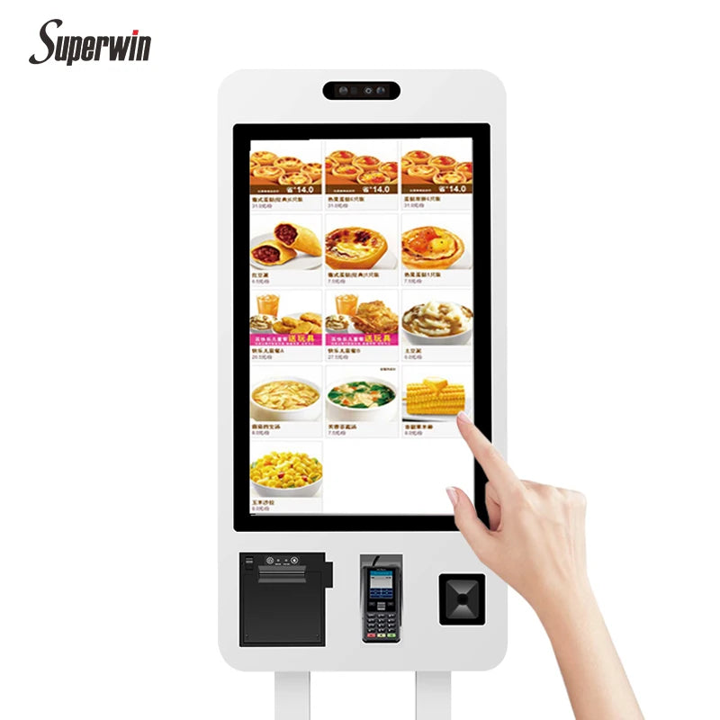 POS System Self-Service Payment Kiosk Wall Mount Hanging Food Ordering Kiosk Floor Stand Kiosk Advertising Equipment For
