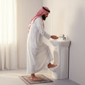 Modern Ceramic Pedestal Sink Wudu Basin Muslim Oval Wash Basin with Glossy Finish and Easy Clean Feature for Bathroom