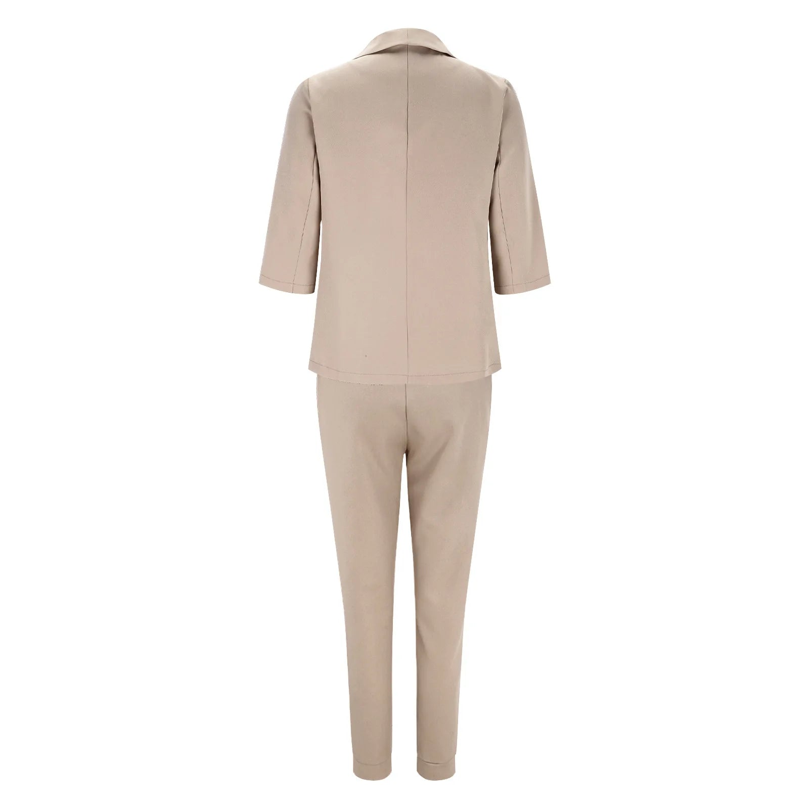 2024 Women's Two Piece Pant Suit Set Outfits Spring Autumn Turn Down Print Blazer Coat Drawstring Pants Suit Women Casual Sets