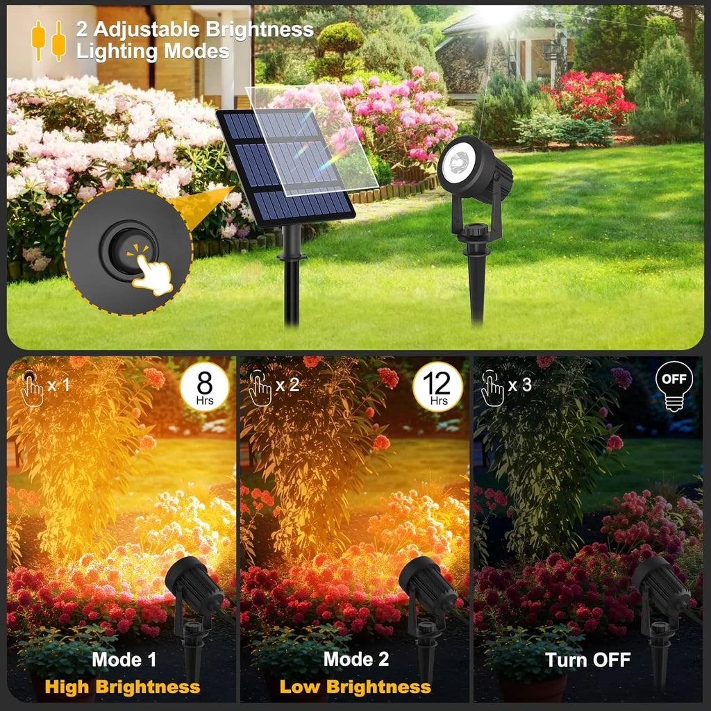 1/2/4/6 LEDs Outdoor Solar Light IP65 3000K Garden Landscape Pathway Wall Lamp for Tree Decor Yard Street Solar Lawn Spotlight